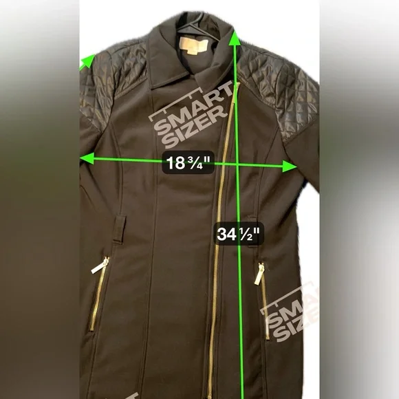 Michael Michael Kors Black Moto-Inspired Softshell Jacket tagged Large - Picture 2 of 7